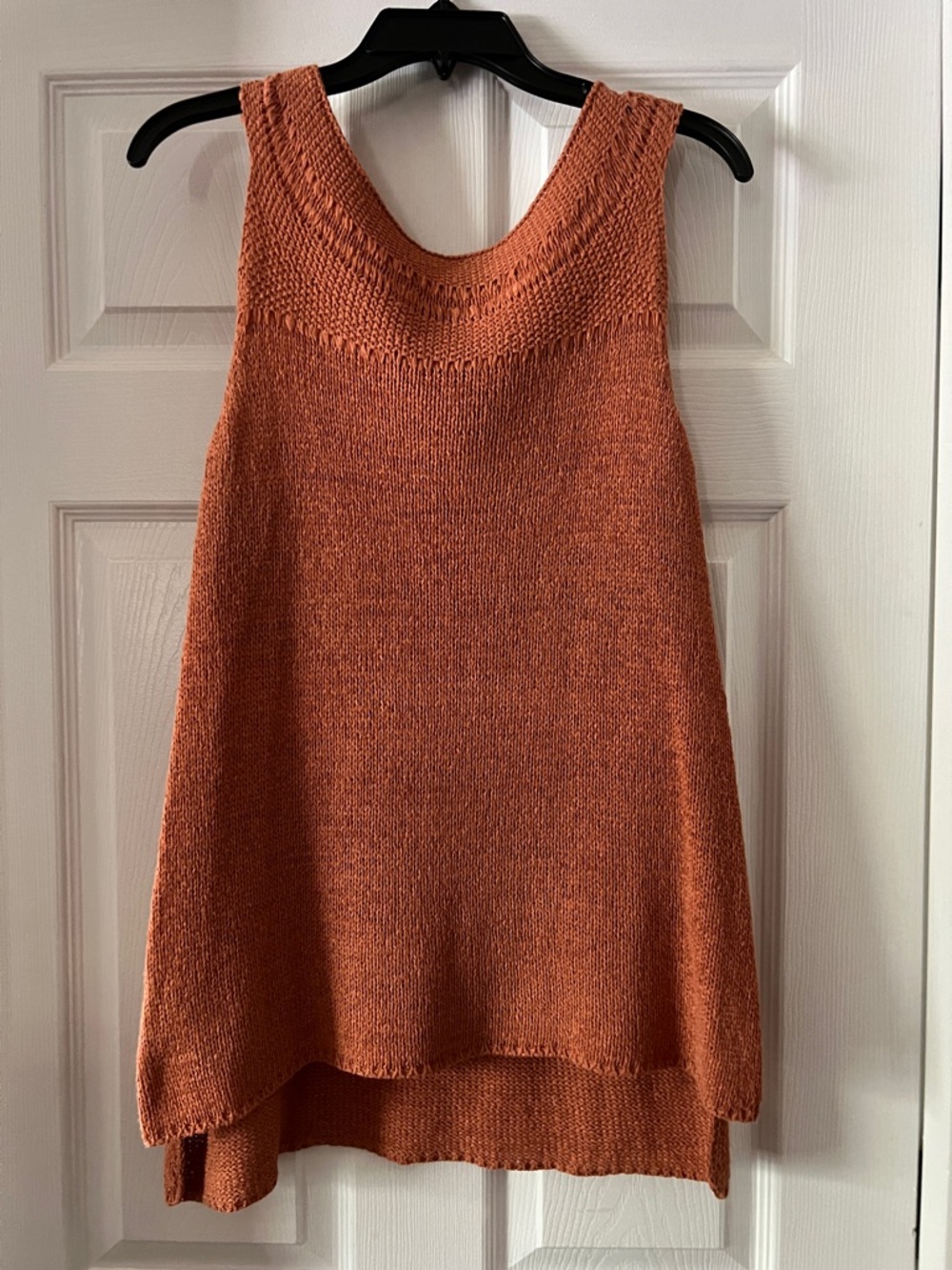 new directions Rust Orange Knit Sleeveless Crewneck Sweater Tank